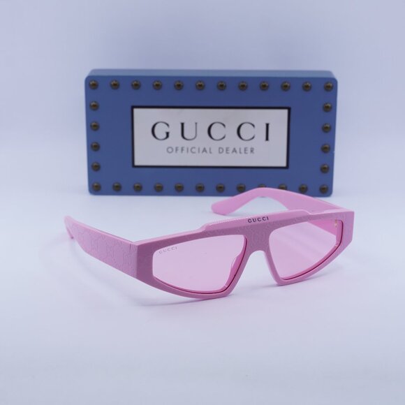 Gucci GG1591S 003 Cat Eye Sunglasses - Pink with GG Pattern/Pink - Picture 1 of 10